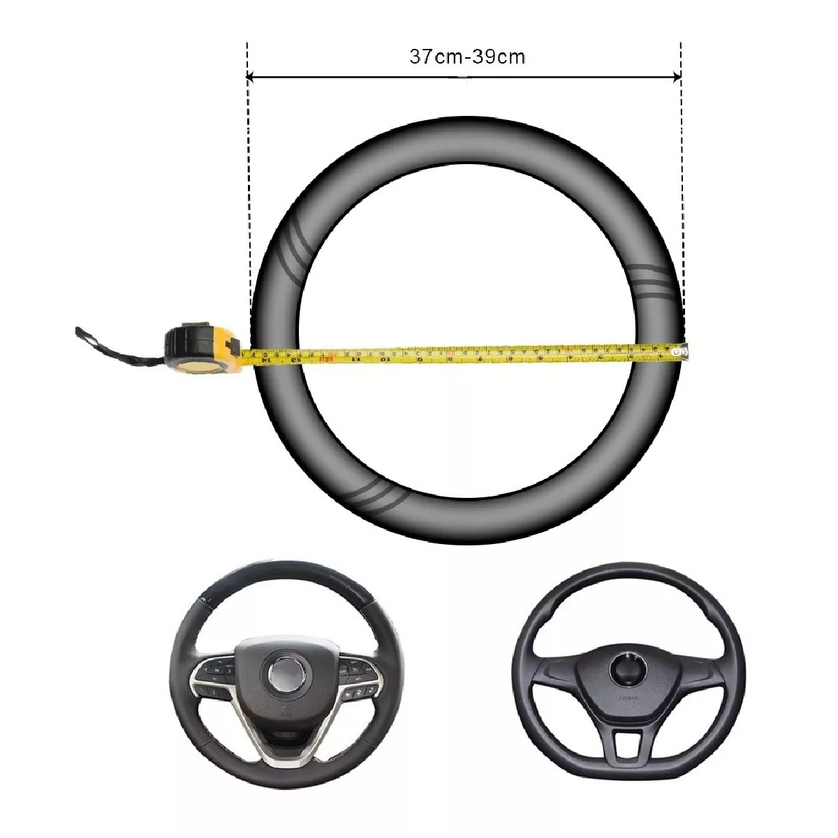 Funda Cubre Volante Deportivo Protector Antiderrapante Auto Azul y Negro