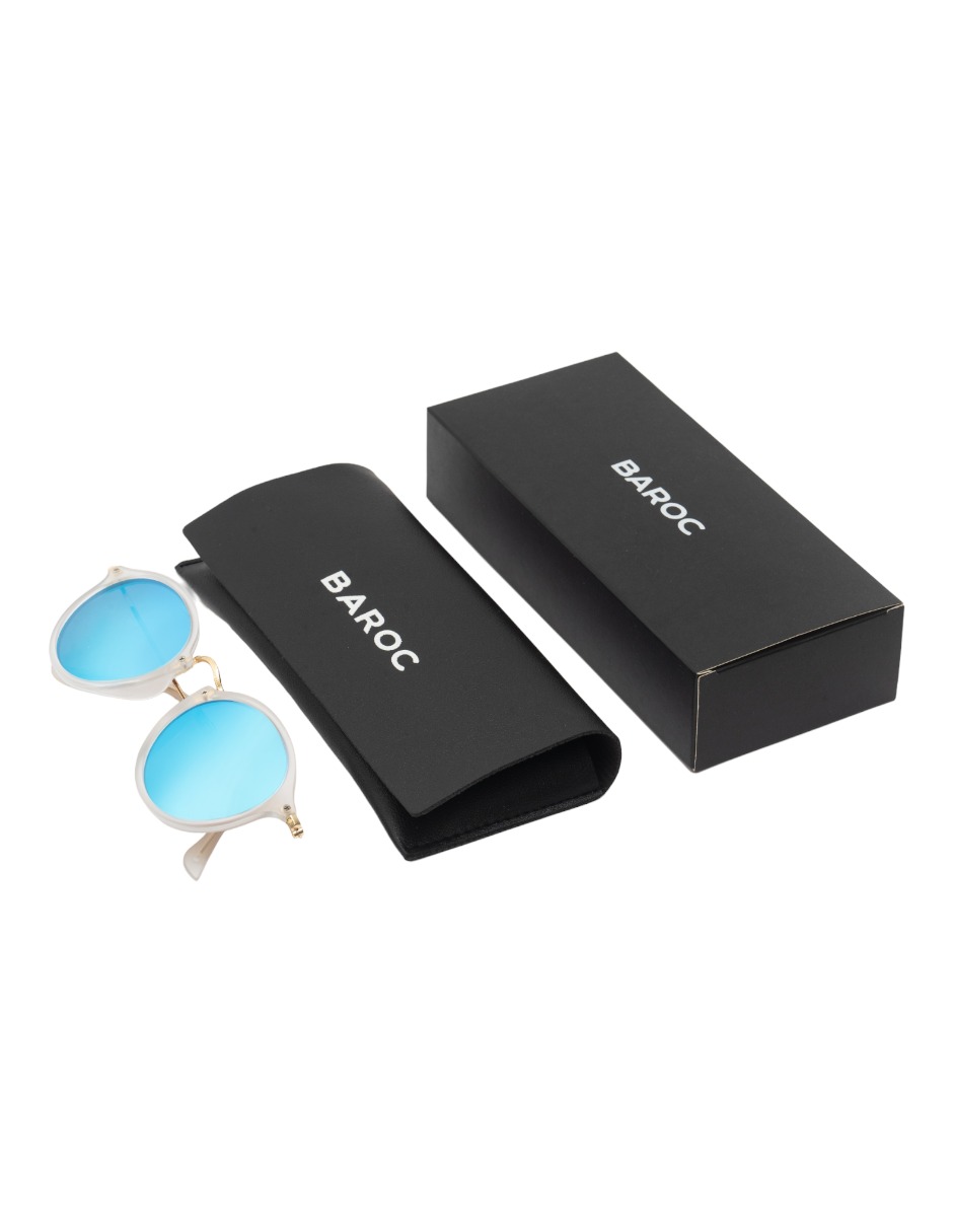 Anteojos De Sol Baroc Unisex, Lunettes-soleil Cristal Azul