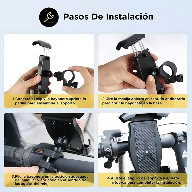 Base Soporte Porta Celular Para Bicicletas Moto De 360