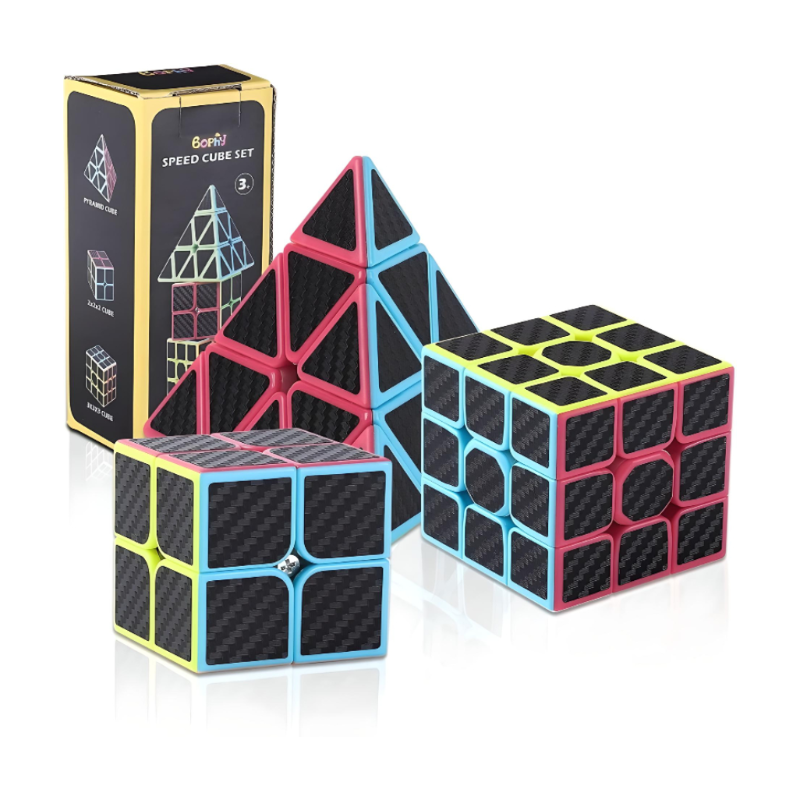 Cubo Magico Pack 2x2 + 3x3 + Pyraminx Moyu Carbono