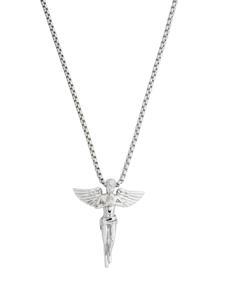 Collar Ángel Plata Hipoalergénico Resistente Al Agua Y Sudor
