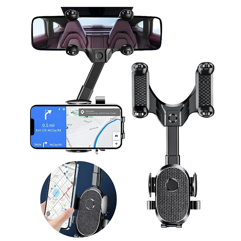 Soporte Porta Celular 360 Carro Auto Espejo Retrovisor