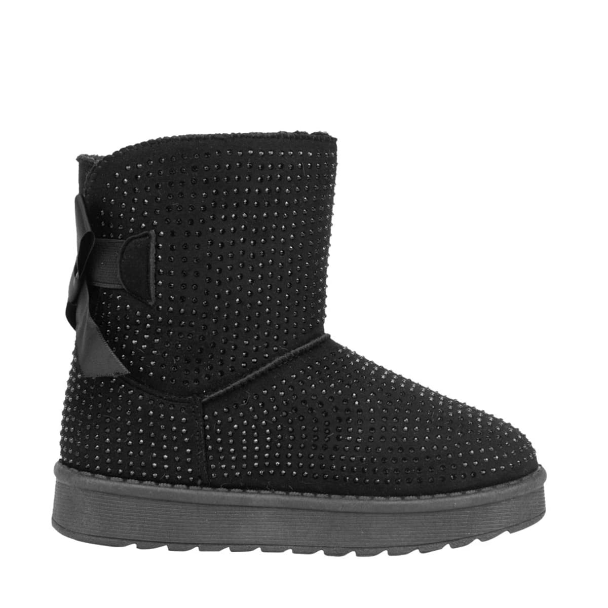 Botas tipo Ugg con pedrería para niña, color negro, marca Vivis Shoes Kids, mod. 1091134