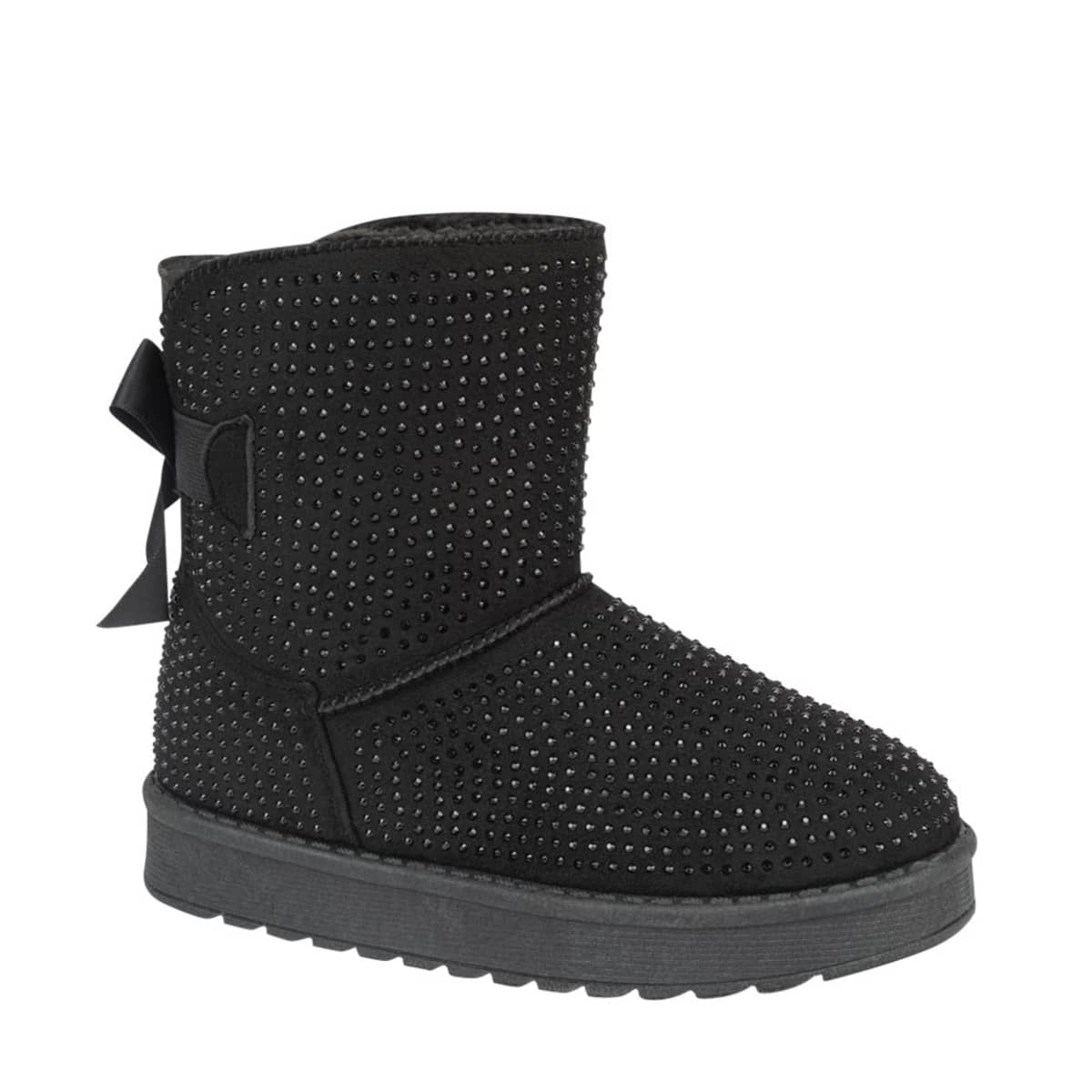Botas tipo Ugg con pedrería para niña, color negro, marca Vivis Shoes Kids, mod. 1091134
