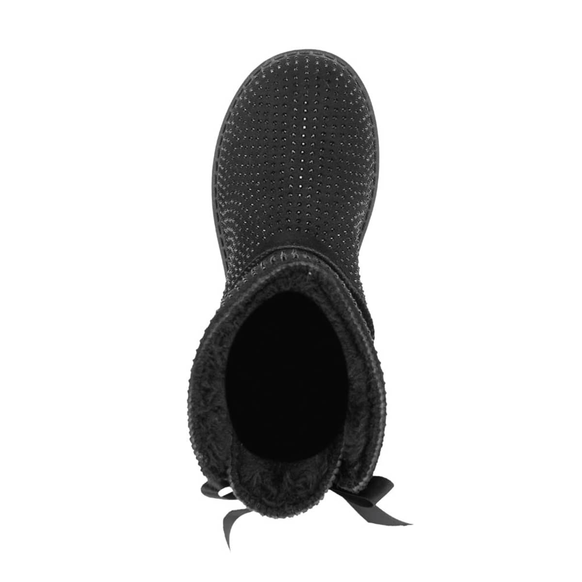 Botas tipo Ugg con pedrería para niña, color negro, marca Vivis Shoes Kids, mod. 1091134