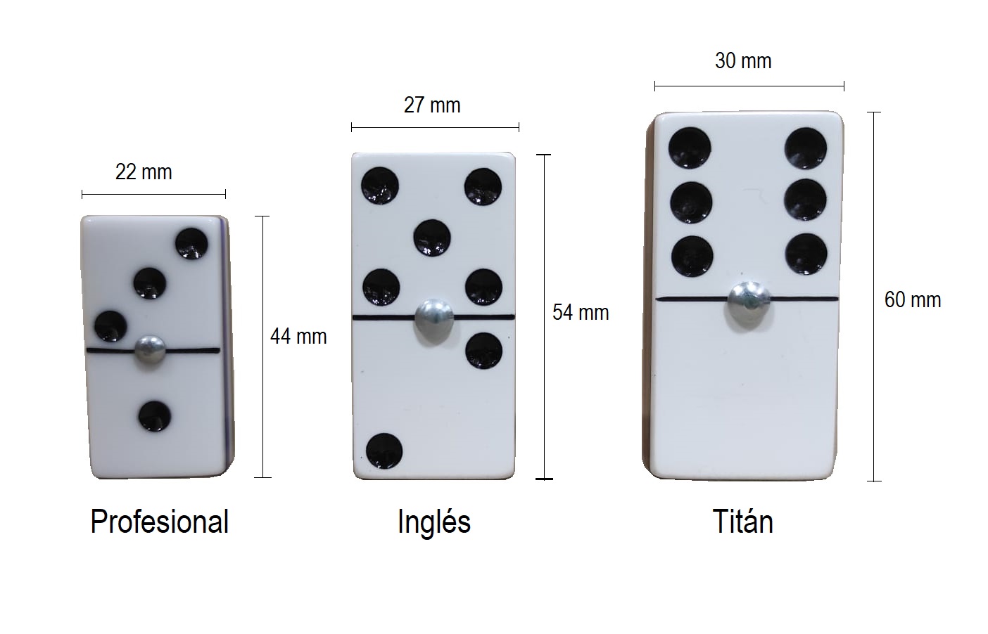 Dominó Sólido Blanco Tamaño Jumbo (Inglés)