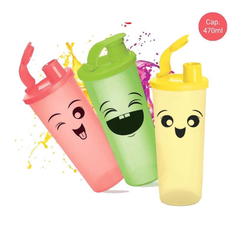 Set de 3 Practivasos Caritas 470ml c/u Tupperware