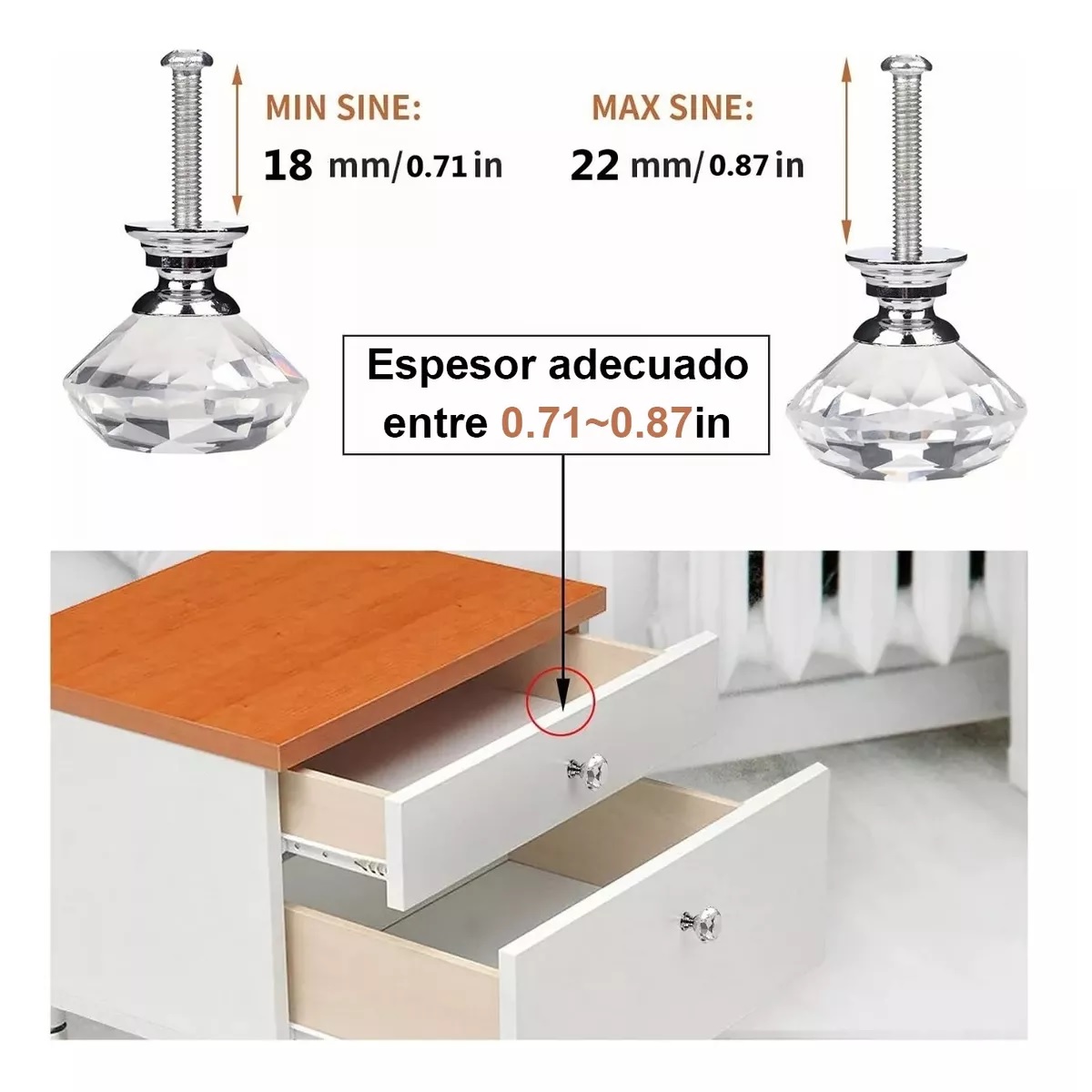 Set Pomo Tirador De Cajón De Cristal Perilla Manijas 30mm, 20pzs