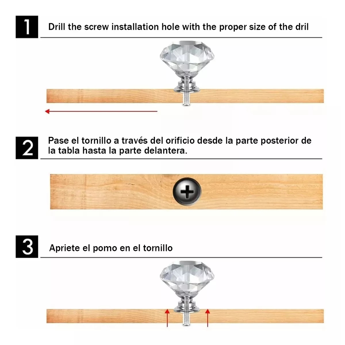 Set Pomo Tirador De Cajón De Cristal Perilla Manijas 30mm, 20pzs