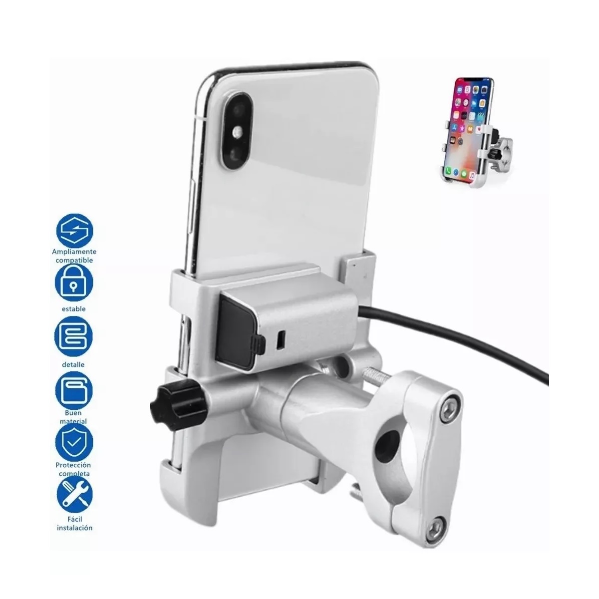 Porta Celular Soporte Moto Telefono Aluminio