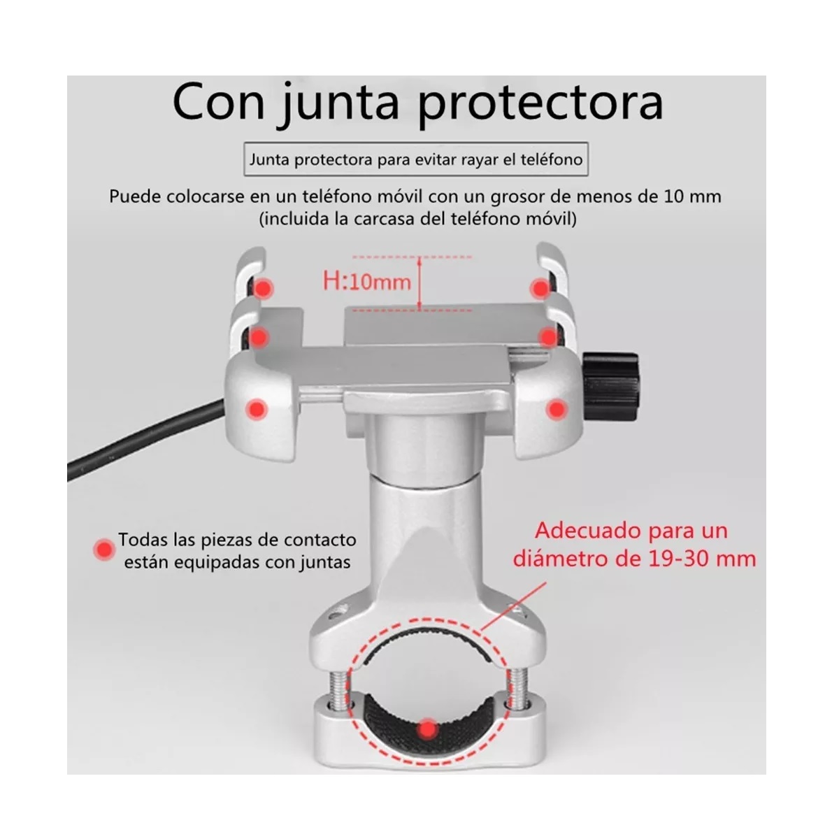 Porta Celular Soporte Moto Telefono Aluminio