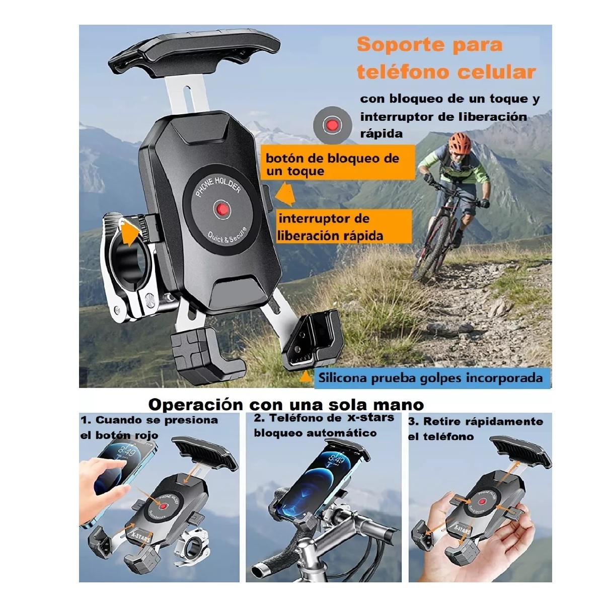 Base Soporte Porta Celular Para Moto Bicicleta Universal