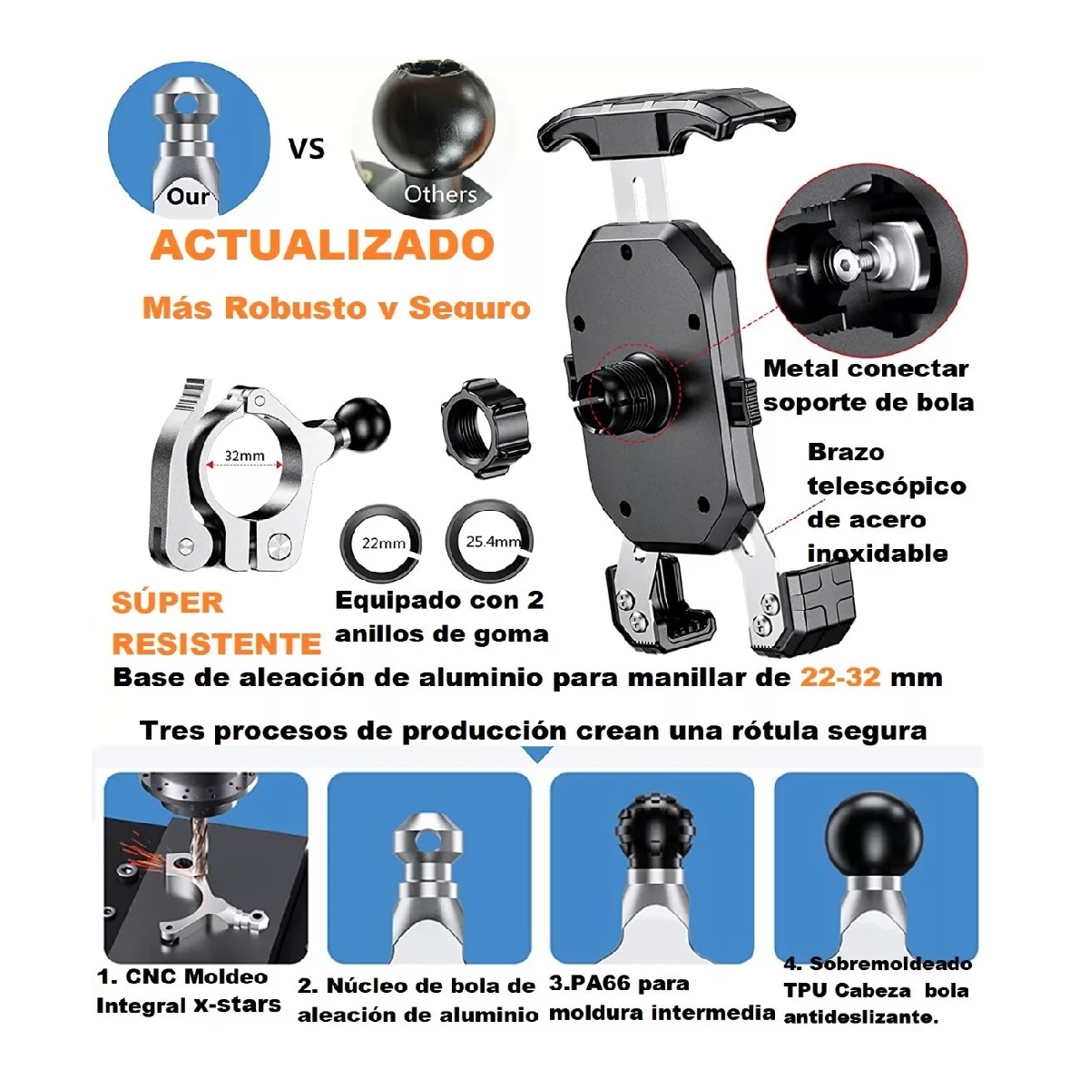 Base Soporte Porta Celular Para Moto Bicicleta Universal