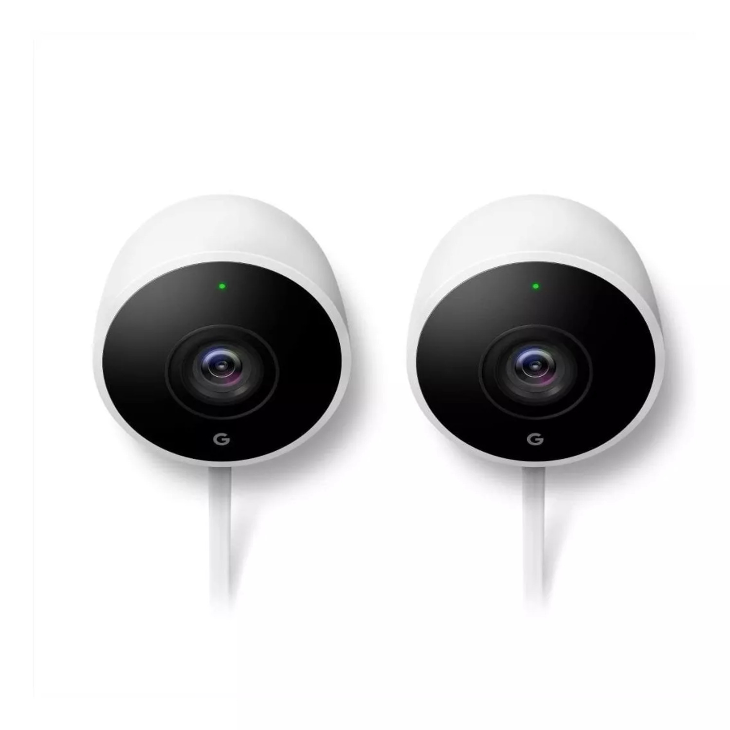 Google Nest Cam Outdoor NC2400ES Paquete de 2 unidades Cámara impermeable para exteriores Cámara de vigilancia con visión nocturna Control con tu teléfono Kit 2 Cámara Google Nest exteriores/interiores, Batería