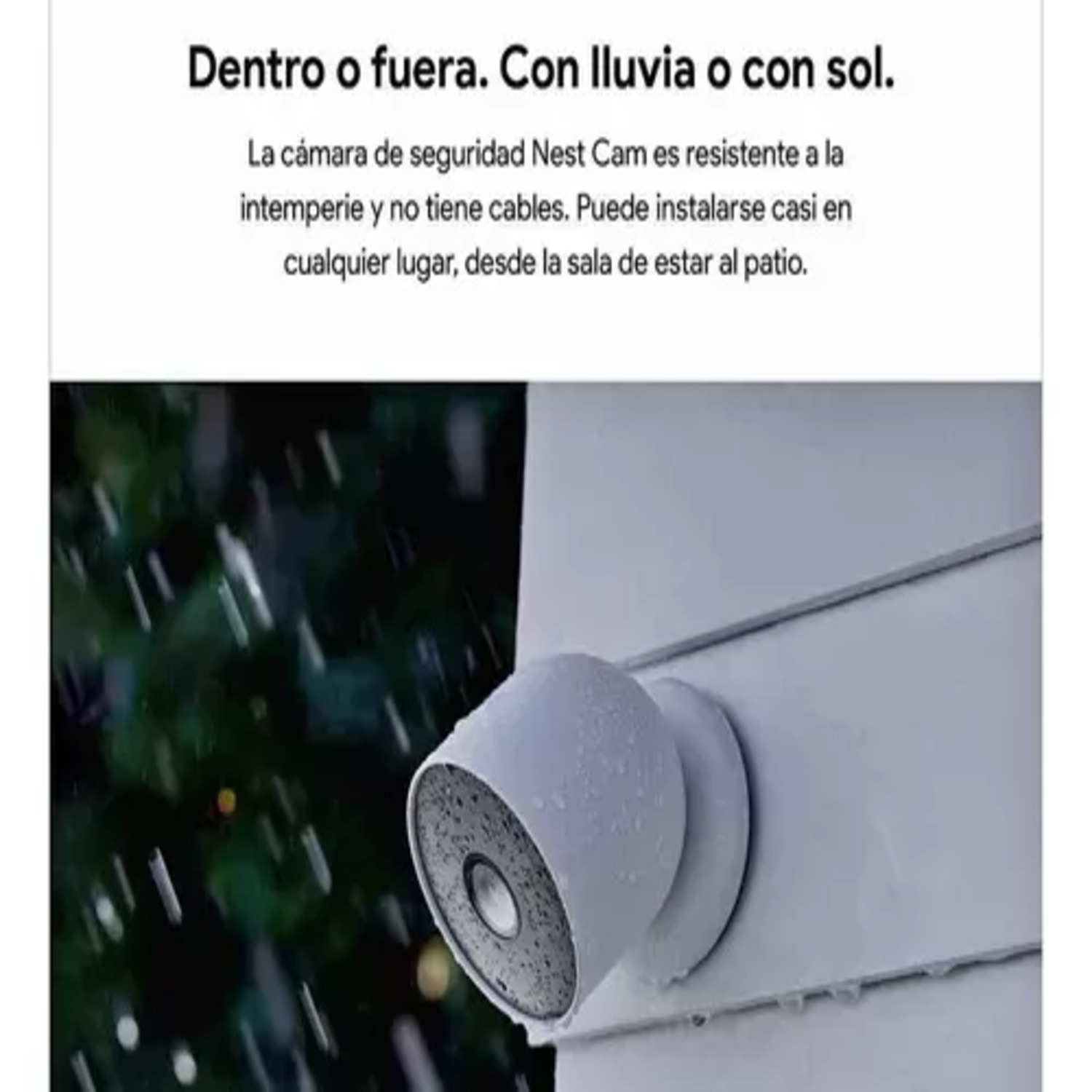 Google Nest Cam Outdoor NC2400ES Paquete de 2 unidades Cámara impermeable para exteriores Cámara de vigilancia con visión nocturna Control con tu teléfono Kit 2 Cámara Google Nest exteriores/interiores, Batería