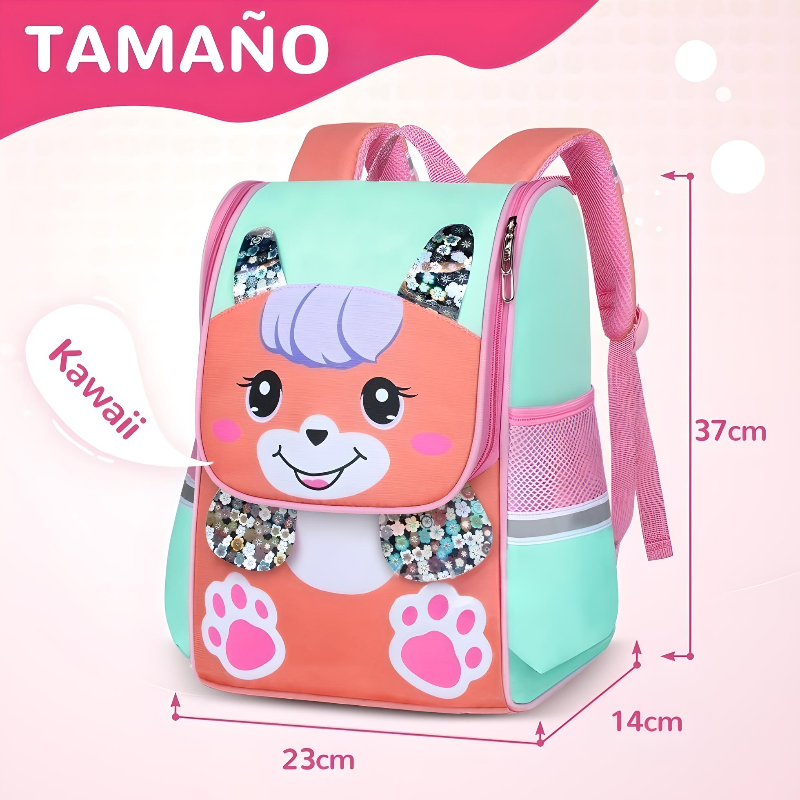 Mochila Escolar Kawaii Para Niñas Preescolar Primaria Infantil Perrito Mochila Espacial Con Tira Reflectantes