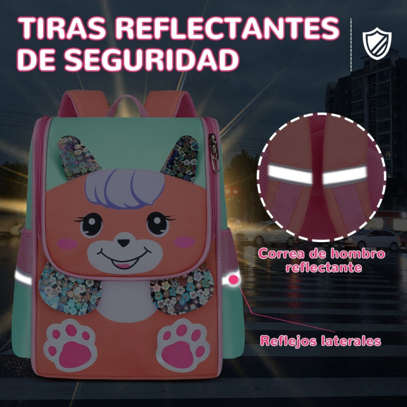 Mochila Escolar Kawaii Para Niñas Preescolar Primaria Infantil Perrito Mochila Espacial Con Tira Reflectantes