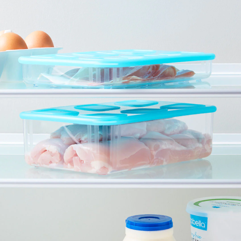 Refri System Grande Rectangular #2 Azul Tupperware