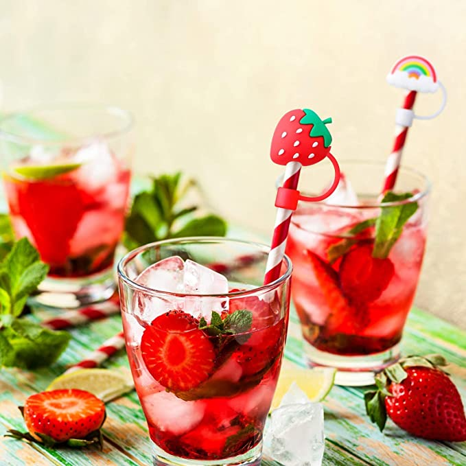 Tapon Para Popote 12pz Tipo Vaso Café Termo Tapones Kawaii