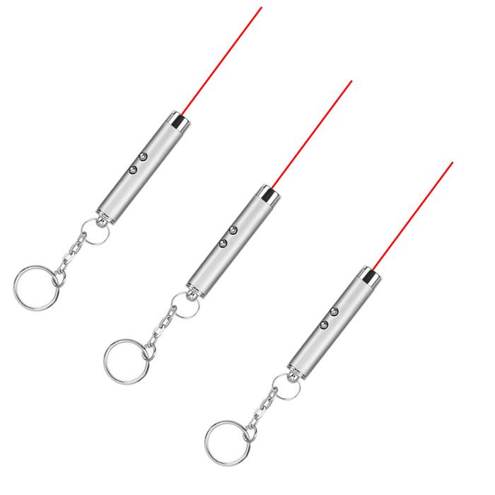 Juguete Láser para Gatos MXFLH-003-2 3 pzas Láser de Luz Roja Alcance 50m 3,0V Potencia de Salida 5MW 3 x LR41 incluidas, FlashLas