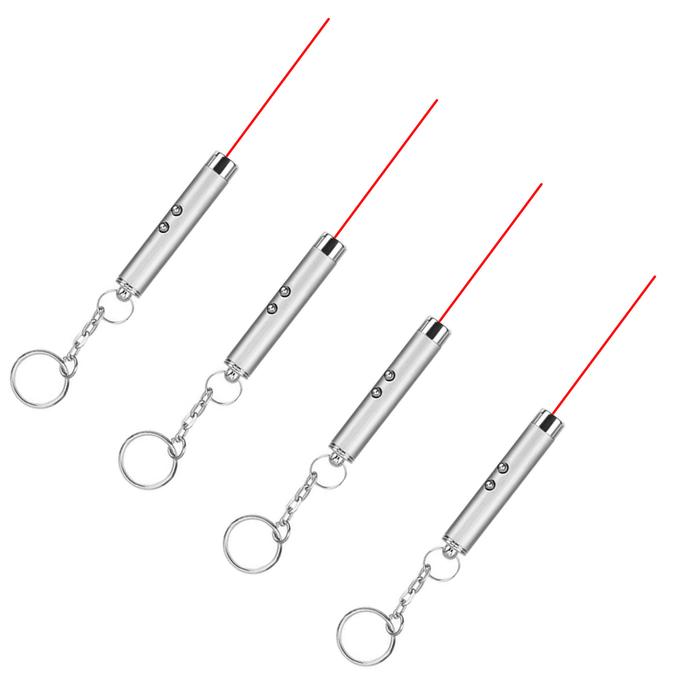 Apuntador para Gatos MXFLH-004-5 4 pzas Láser de Luz Roja Alcance 50m 3,0V Potencia de Salida 5MW 3 x LR41 incluidas, FlashLas