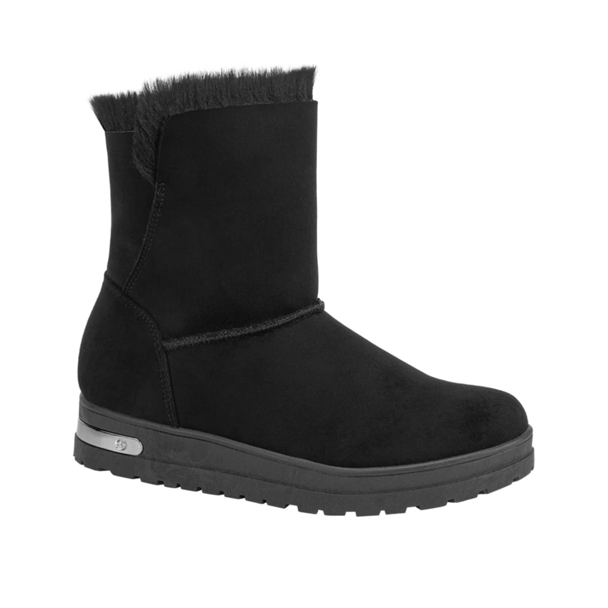 Botas invernales con forro de peluche negras, PBPS, mod. 1085345