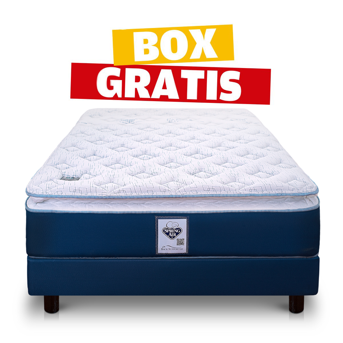 Colchon Ambar Spring Air - Matrimonial - Box Gratis.