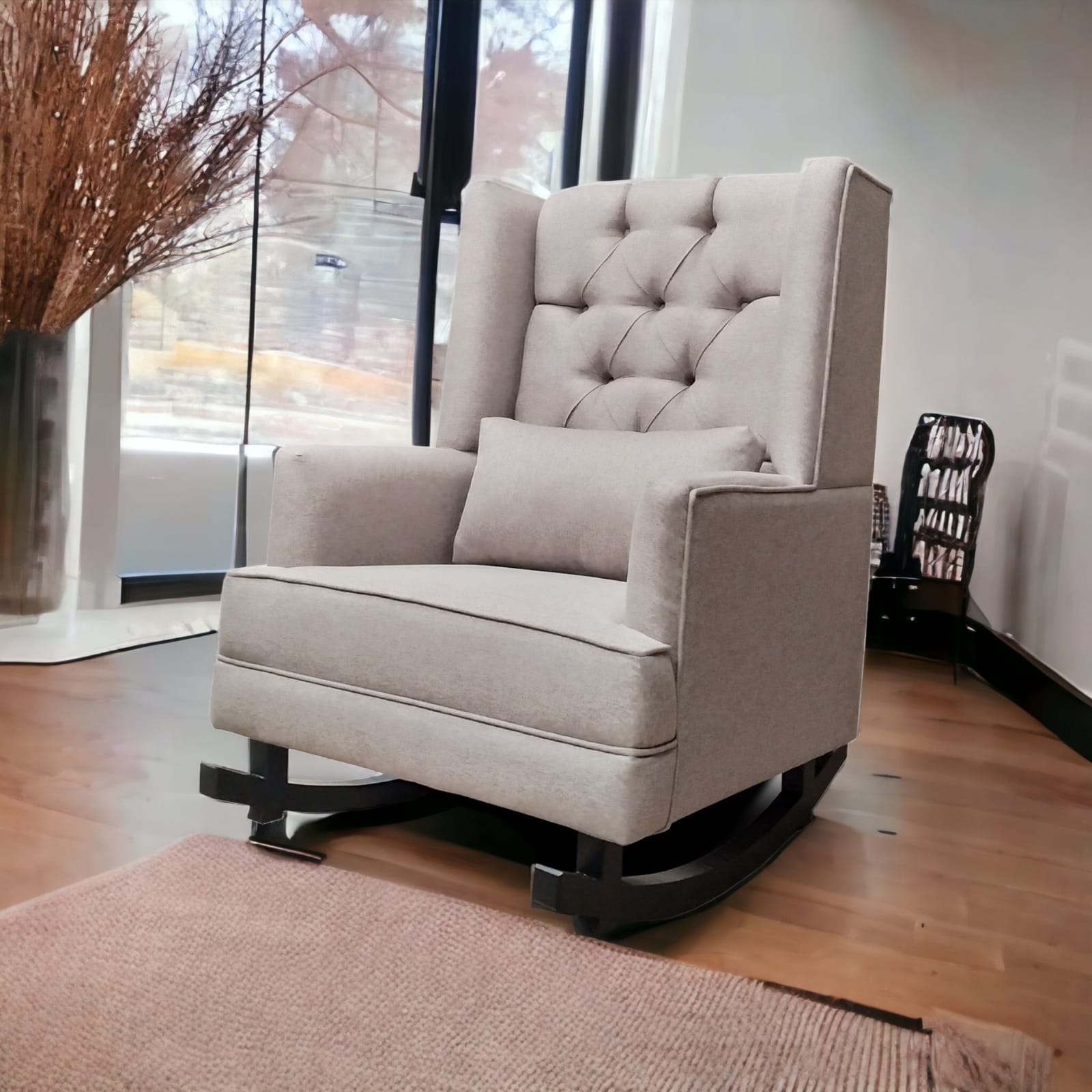 Sillon Mecedora Avii Color Capuchino + 01 cojin decorativo MADERIAN // ENTREGA EN CDMX Y ZONA METROPOLITANA