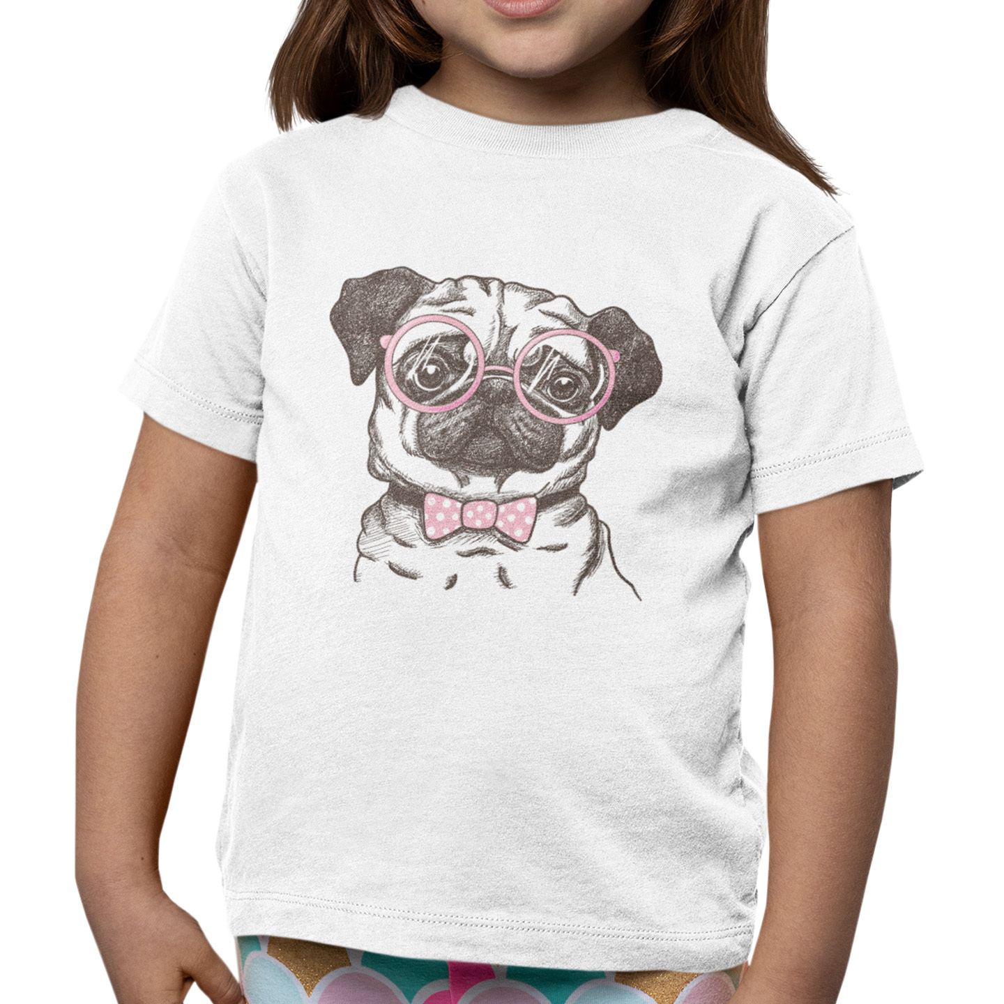 Playera Caballero, Dama y Niño Perrito Pug con Lentes Mascota Pet Animales