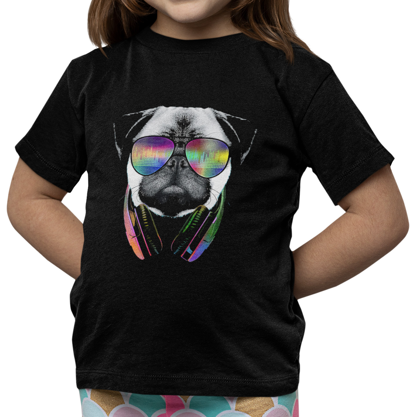 Playera Dama y Caballero Perrito Pug con Audifonos Mascota Pet