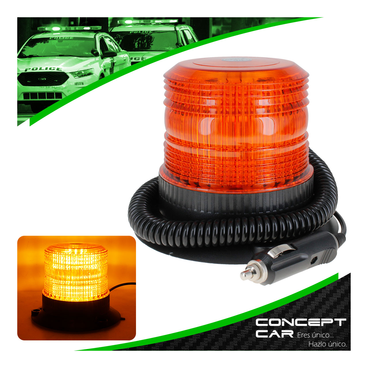 Torreta 40 Led Montacarga Seguridad Estrobo Base Iman 12-24v