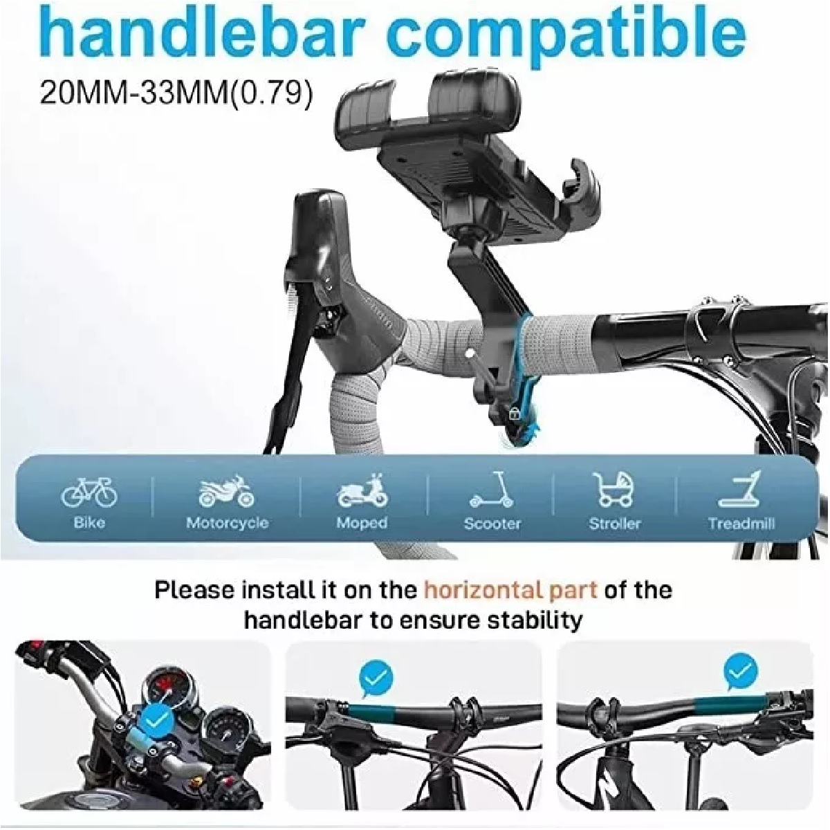 Soporte Para Celular Moto/bicicleta, Base Porta Teléfono360