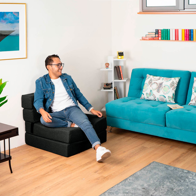 Apartamento Siete - Puff estilo Sofá Cama Individual Fabricado en tela de  lino, tamaño individual. ₡145.000