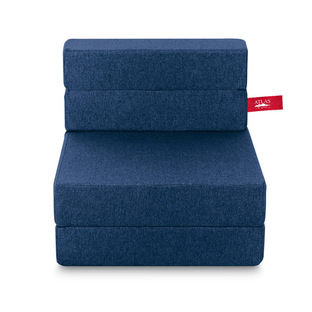 Sofá Cama Plegable Etilo Puff Individual Azul Marino 