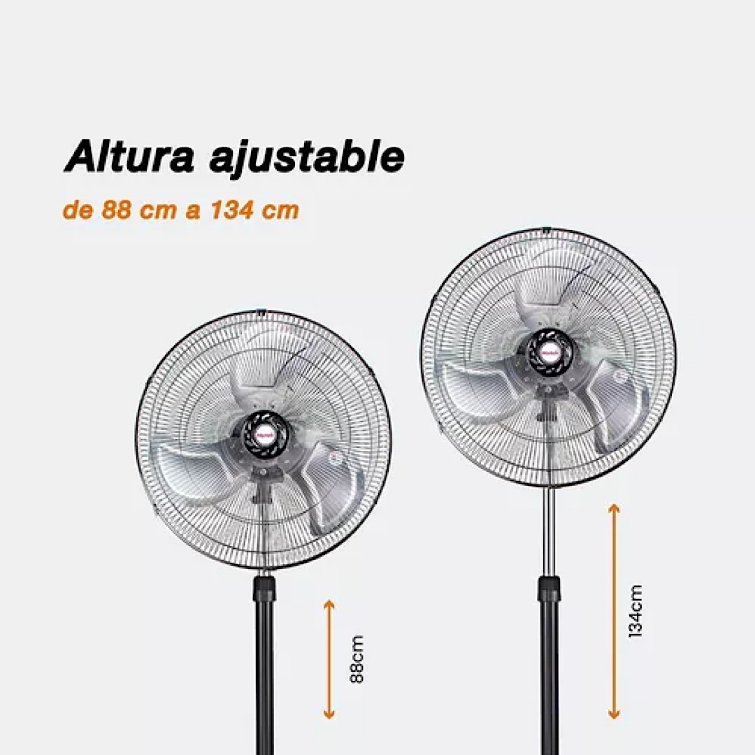 Ventilador Pedestal Mytek Modelo 3398 20 Pulgadas Metal Negro