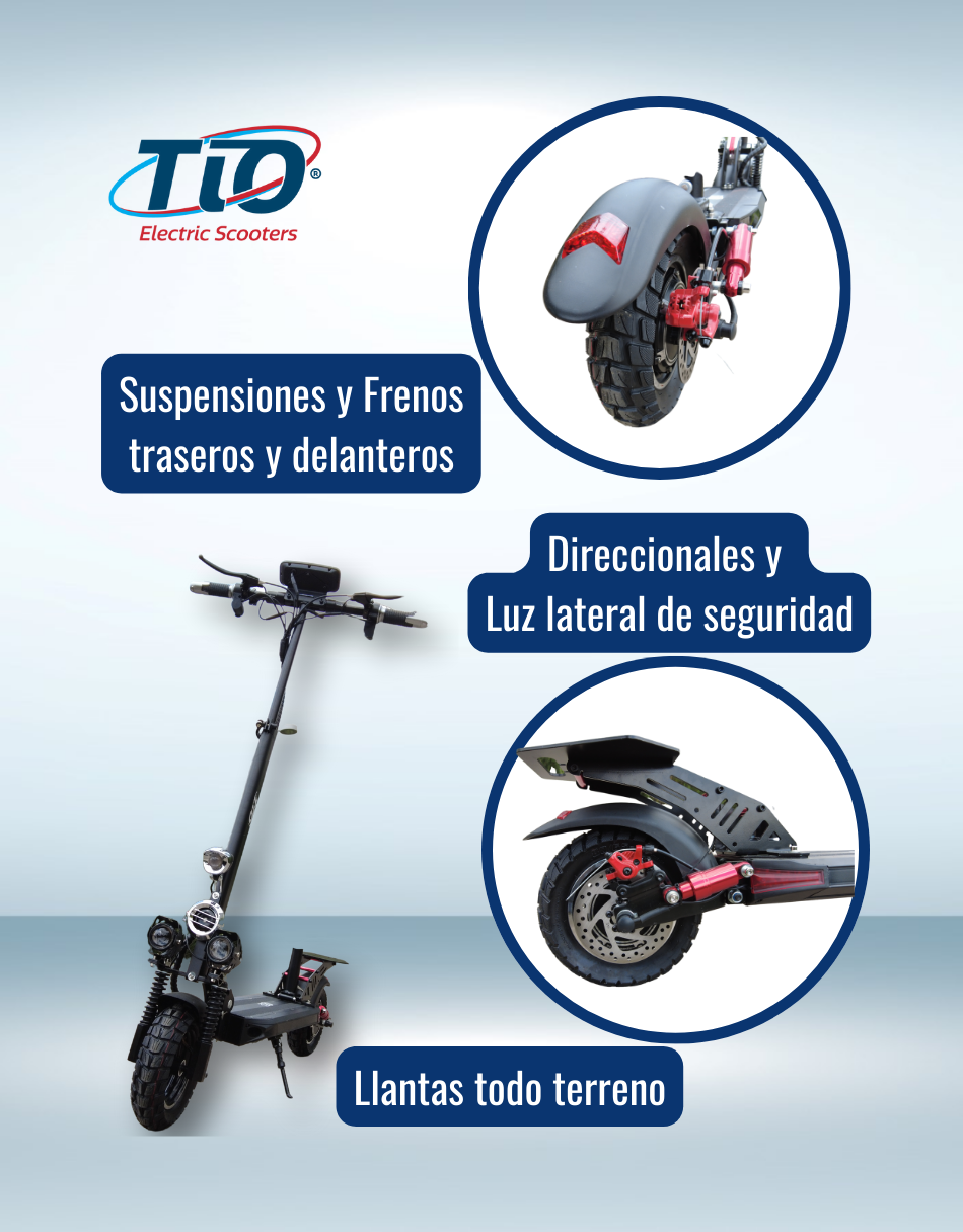 Scooter Eléctrico TIO T01S Pro 56km/h Patín Eléctrico Adulto Plegable con Asiento Removible