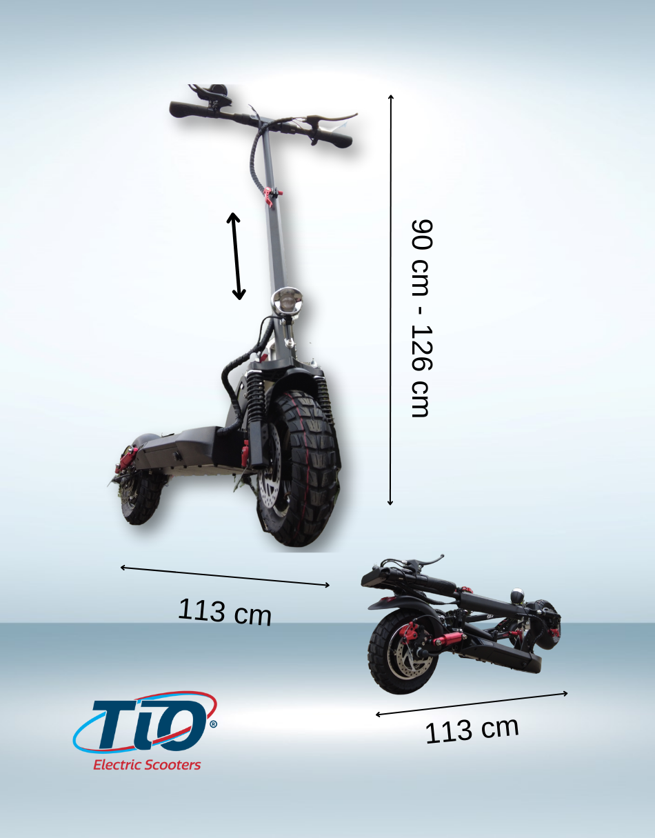Scooter Eléctrico TIO T01 46km/h Patín Eléctrico Adulto Plegable 41km con Asiento Removible