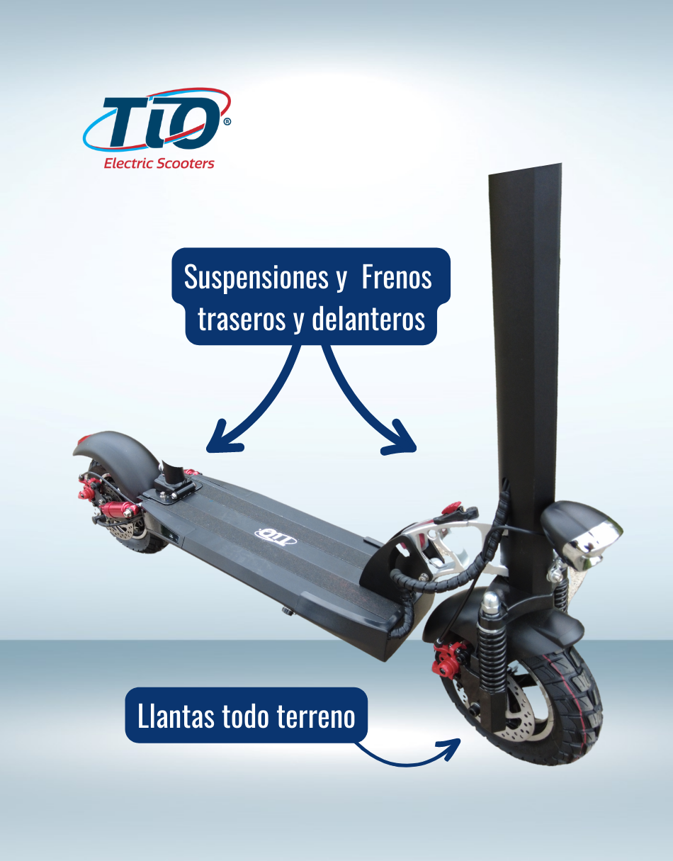 Scooter Eléctrico TIO T01 46km/h Patín Eléctrico Adulto Plegable 41km con Asiento Removible