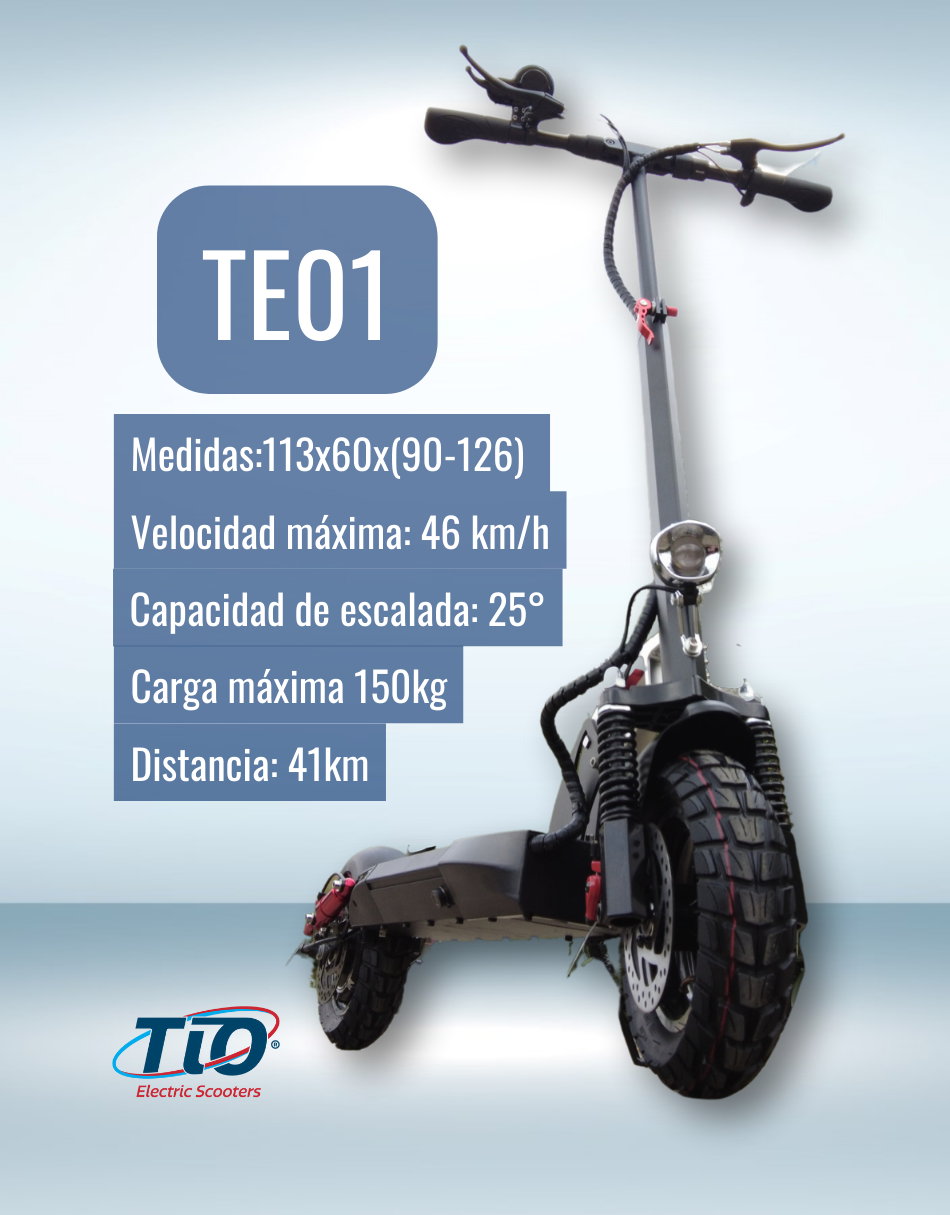 Scooter Eléctrico TIO T01S Pro 56km/h Patín Eléctrico Adulto