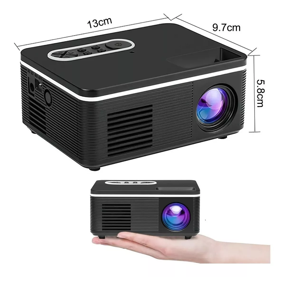 Proyector Profesional Portátil Led Hd 1080p Multipuerto 110v negro