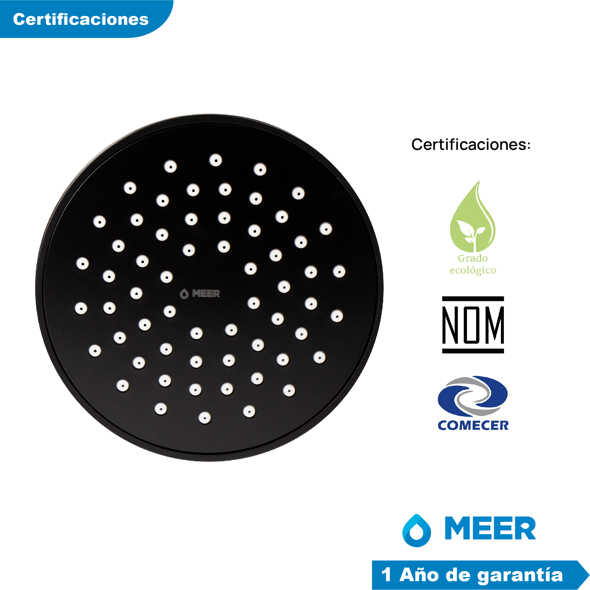 CNX Regadera para Baño con Brazo y Chapetón de Acero Inoxidable Incluidos