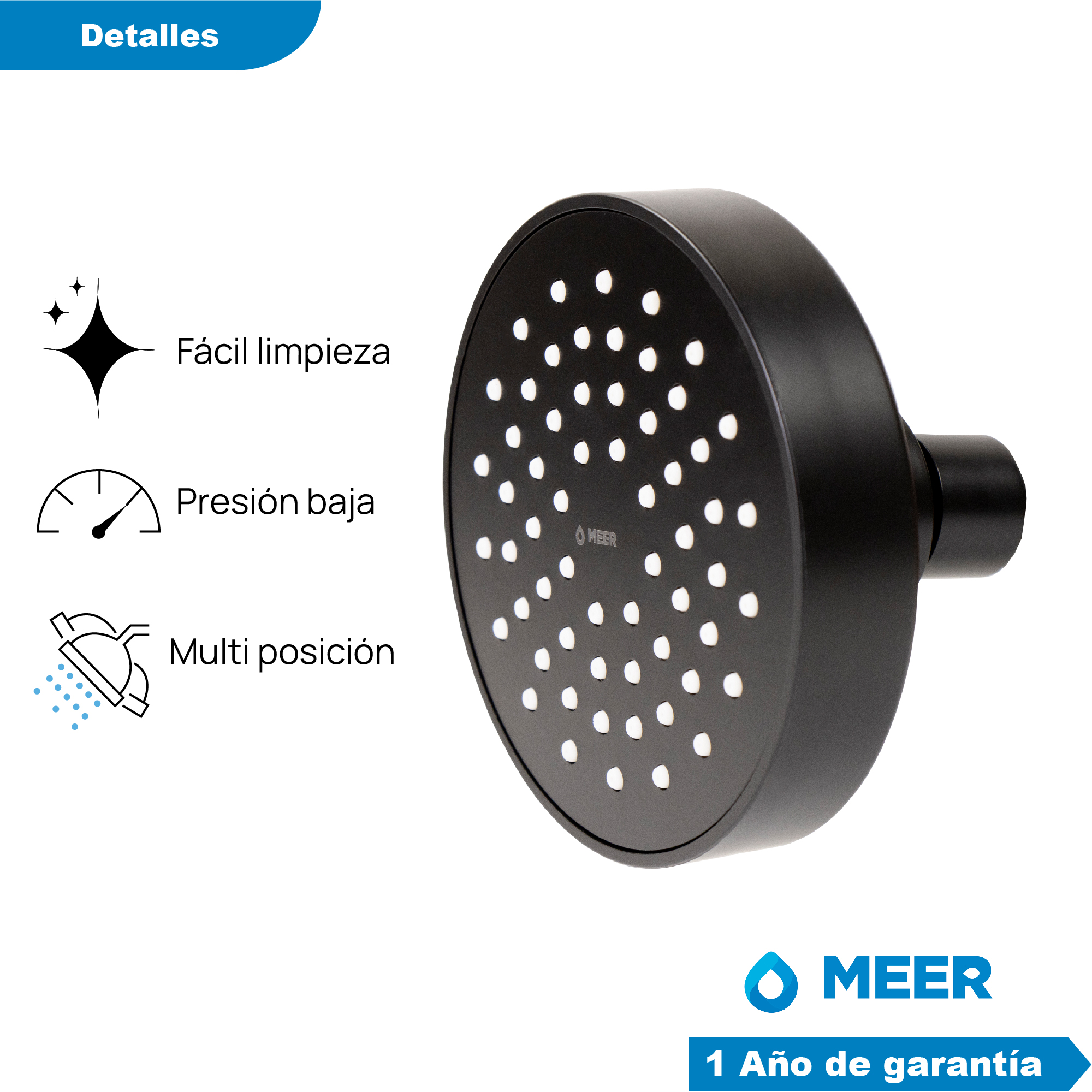 CNX Regadera para Baño con Brazo y Chapetón de Acero Inoxidable Incluidos