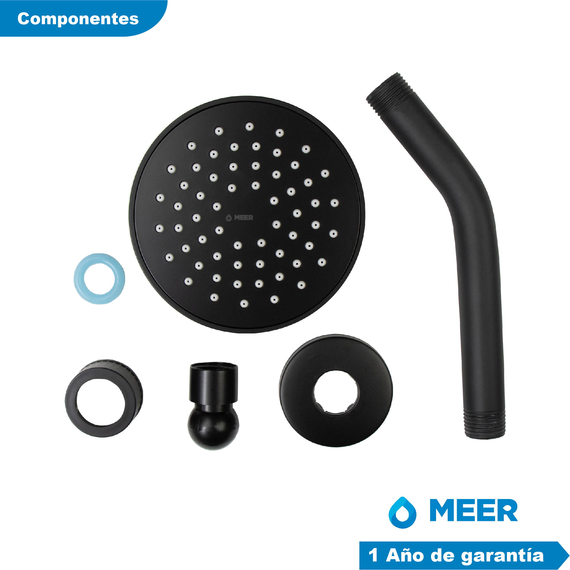 CNX Regadera para Baño con Brazo y Chapetón de Acero Inoxidable Incluidos