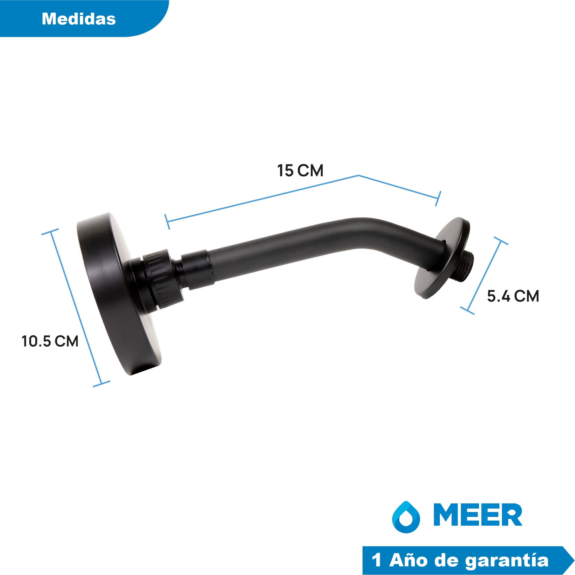 CNX Regadera para Baño con Brazo y Chapetón de Acero Inoxidable Incluidos