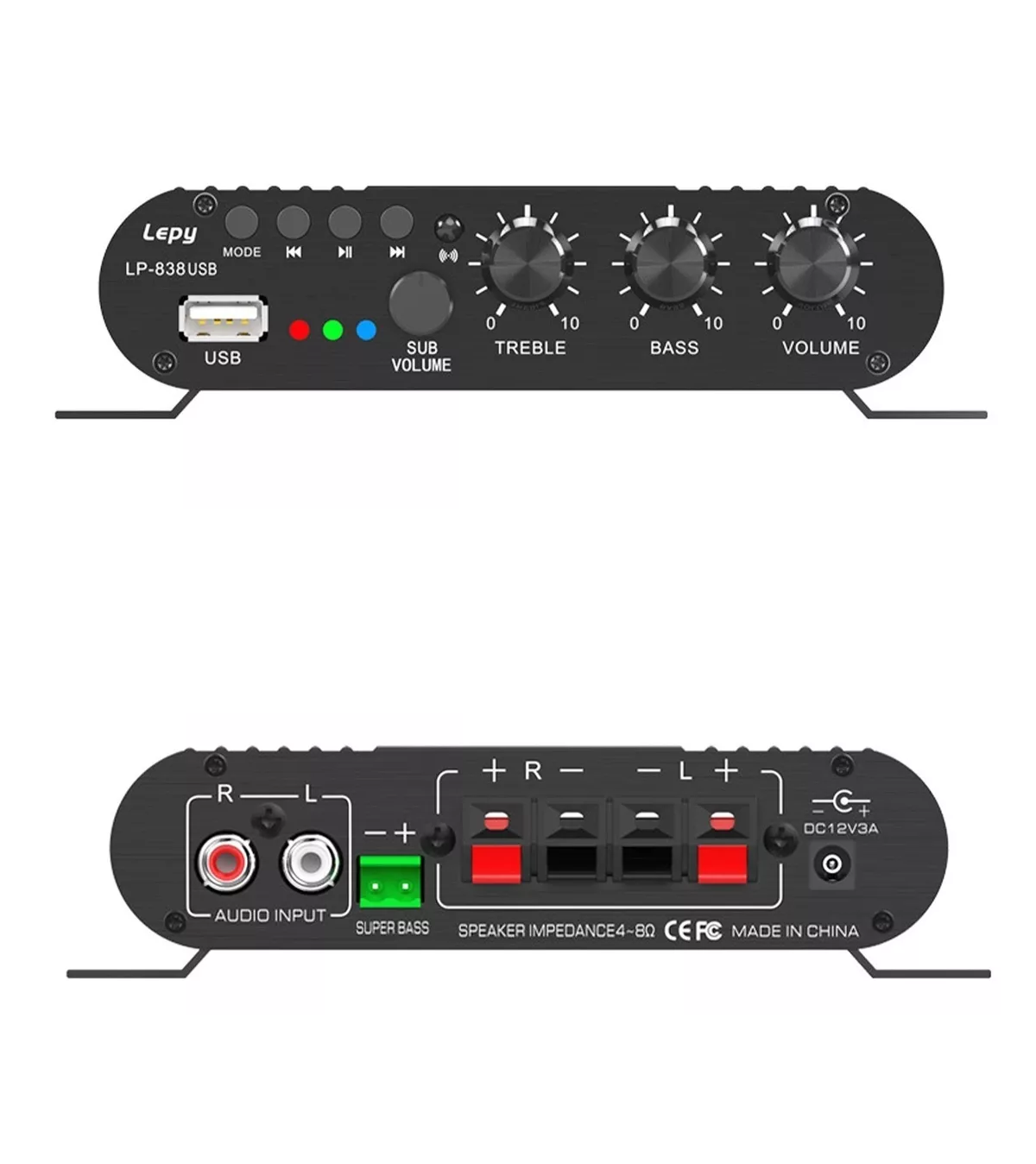 Amplificador 2.1 Hifi Stereo Subwoofer Con Bluetooth/ Remoto Negro