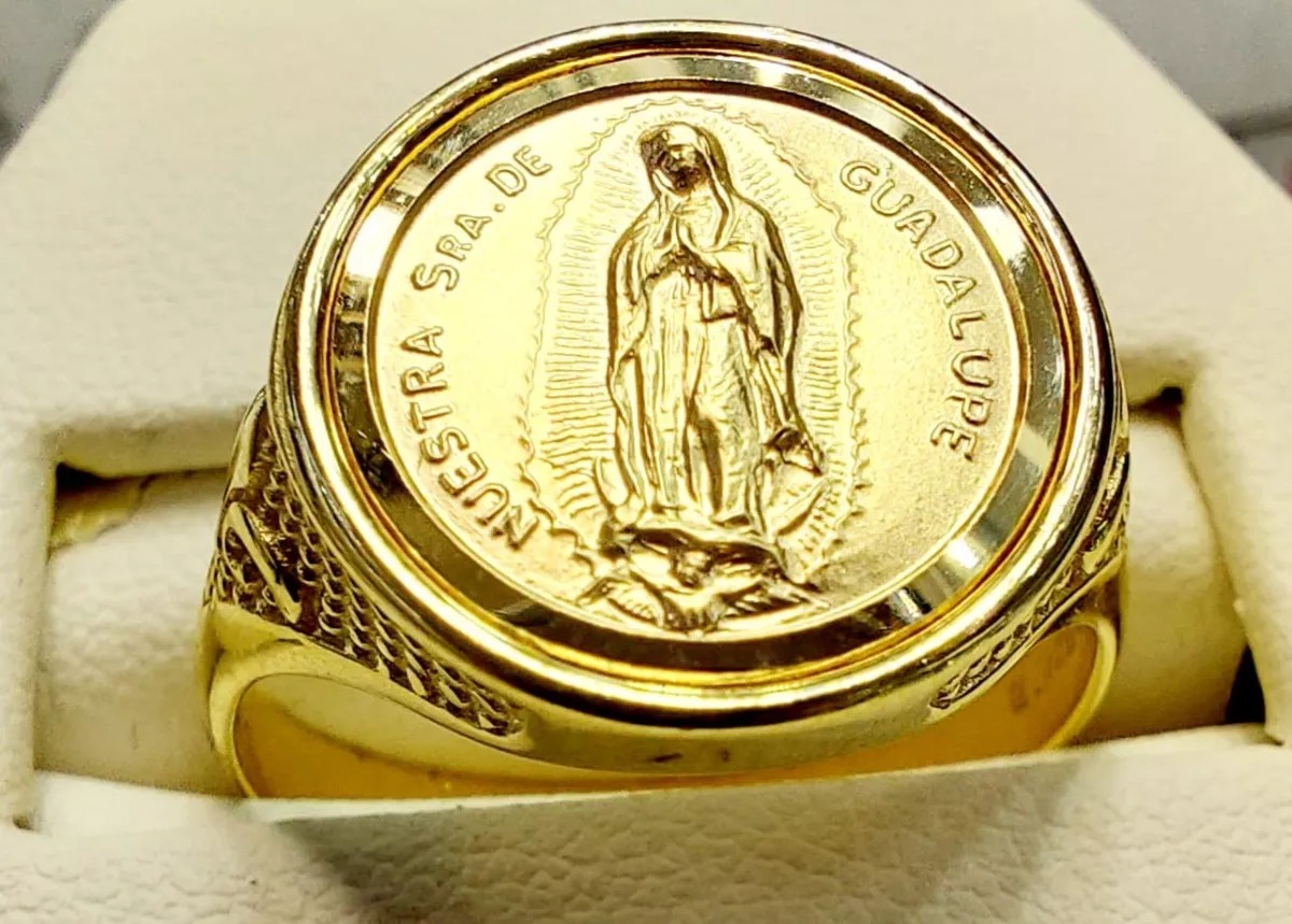 Anillo Virgen Guadalupe Oro 10 K.+ Obsequio