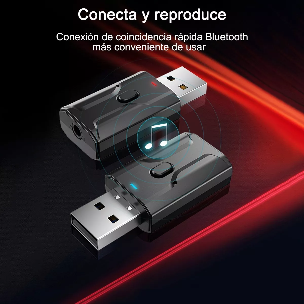 Adaptador Bluetooth 5.0 Usb 2 En 1 Para Pc/tv/auto/hogar