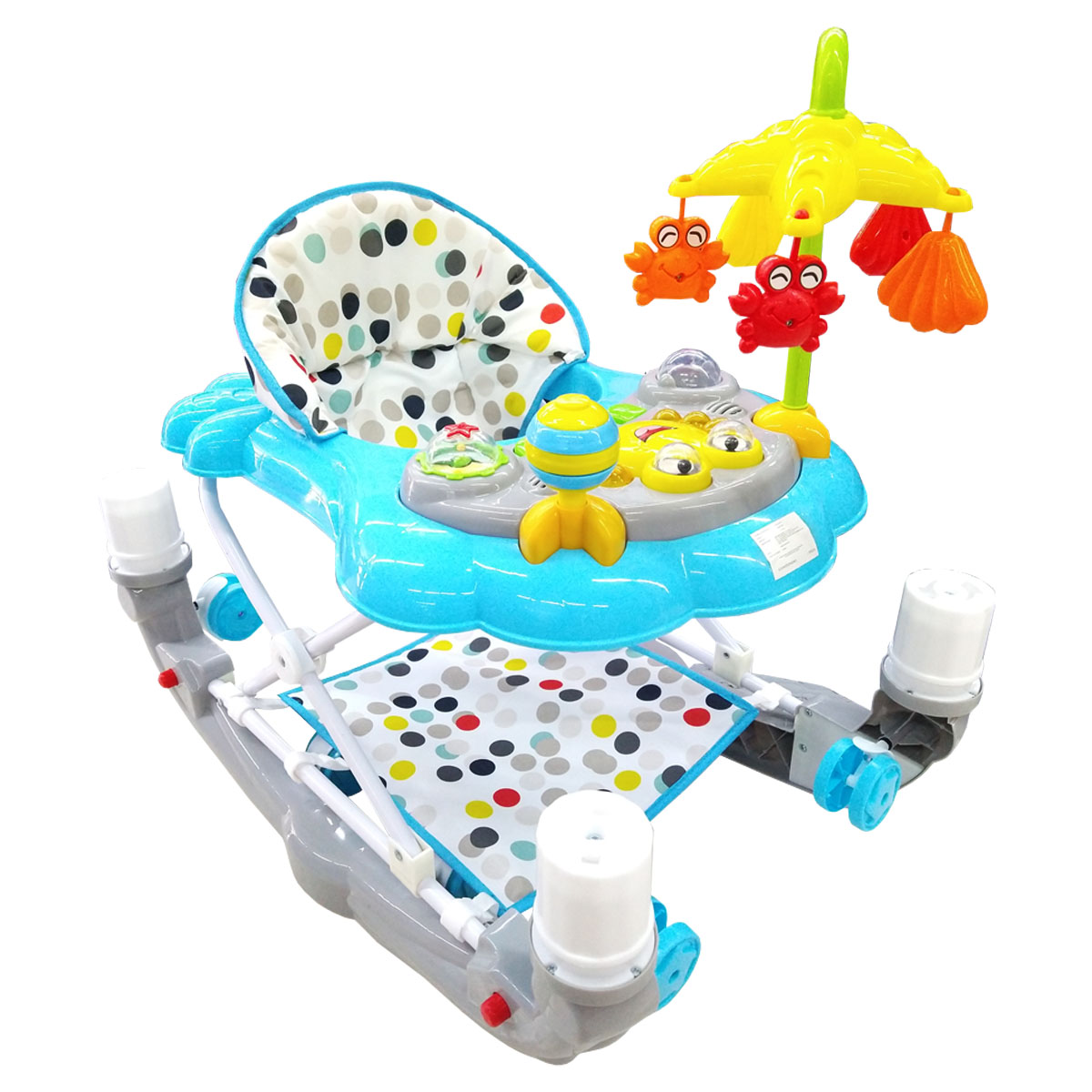 Andadera para Bebe Mecedora Cangrejo 1075H Azul/Gris