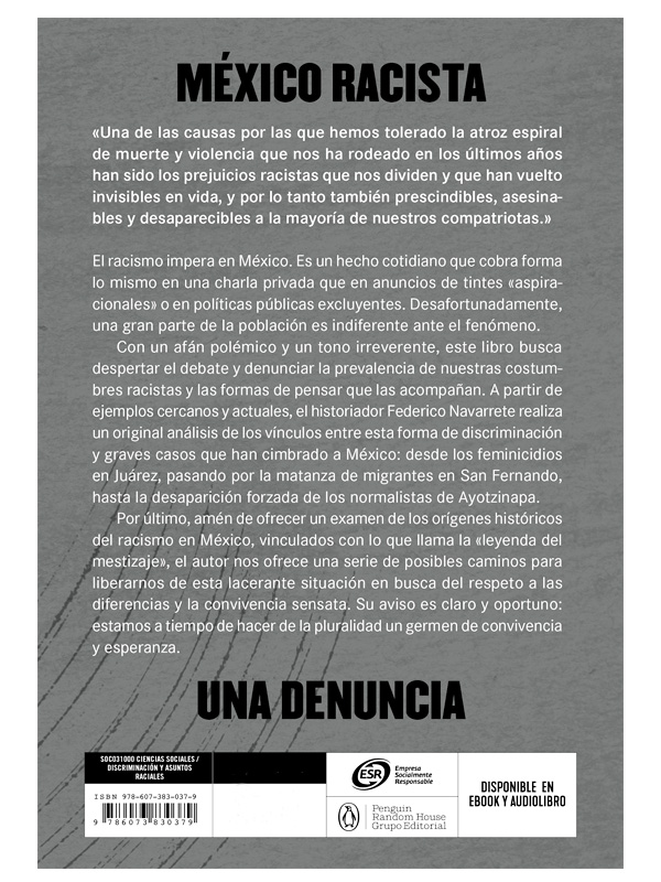 Libro México Racista Autor Federico Navarrete