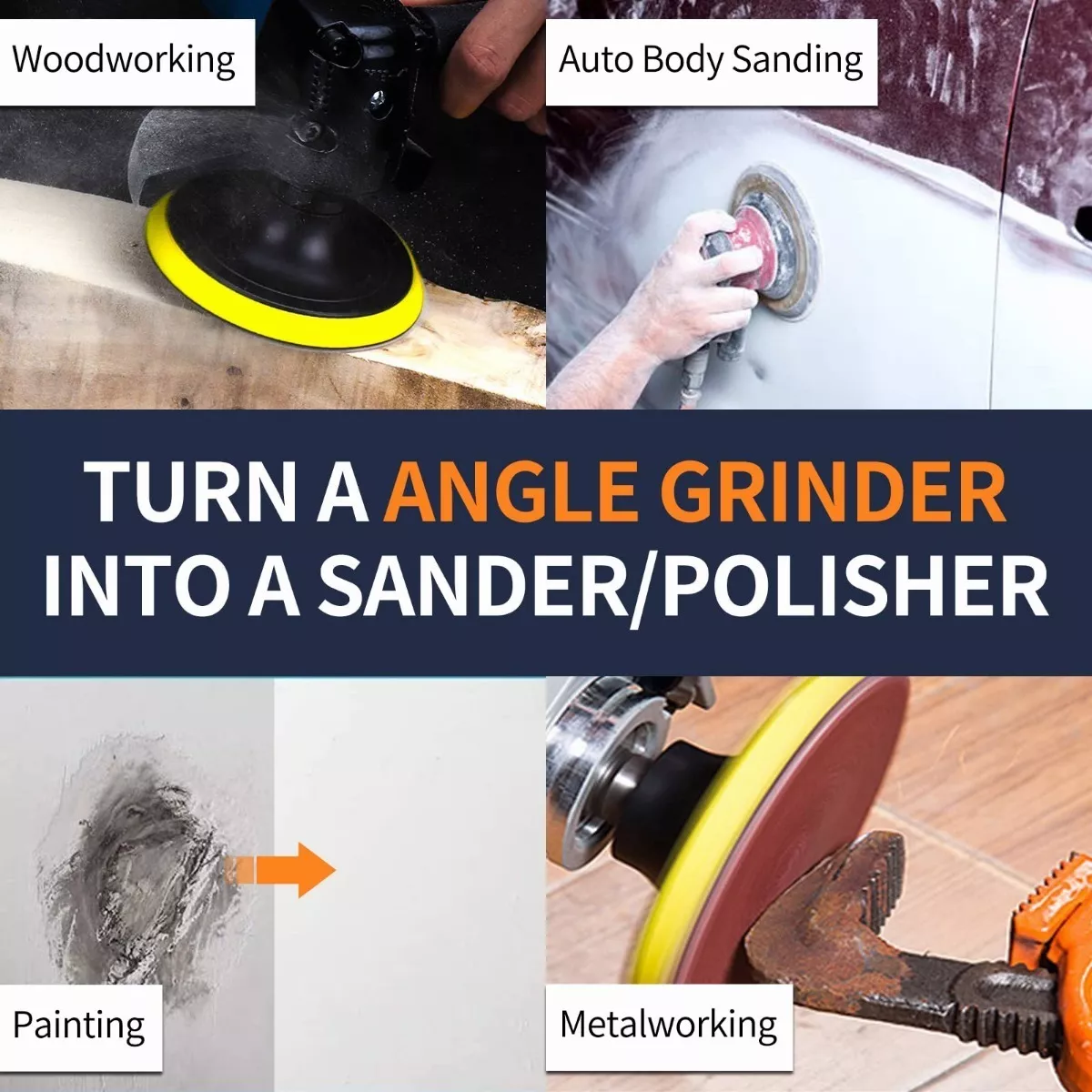 Set 100pzs Discos De Lijar Taladro Esmeril Adaptador 5 Inch